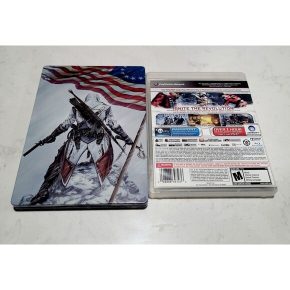 Assassin's Creed III Steelbook PS3 PlayStation 3 Tested Collectors CIB EUC - Picture 2 of 7